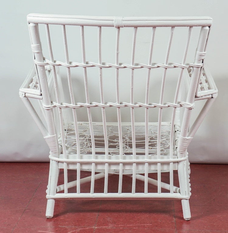 American Antique Stick Wicker Armchair