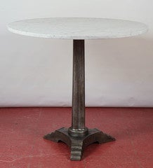 French Art Deco Marble Top Bistro Cafe Table