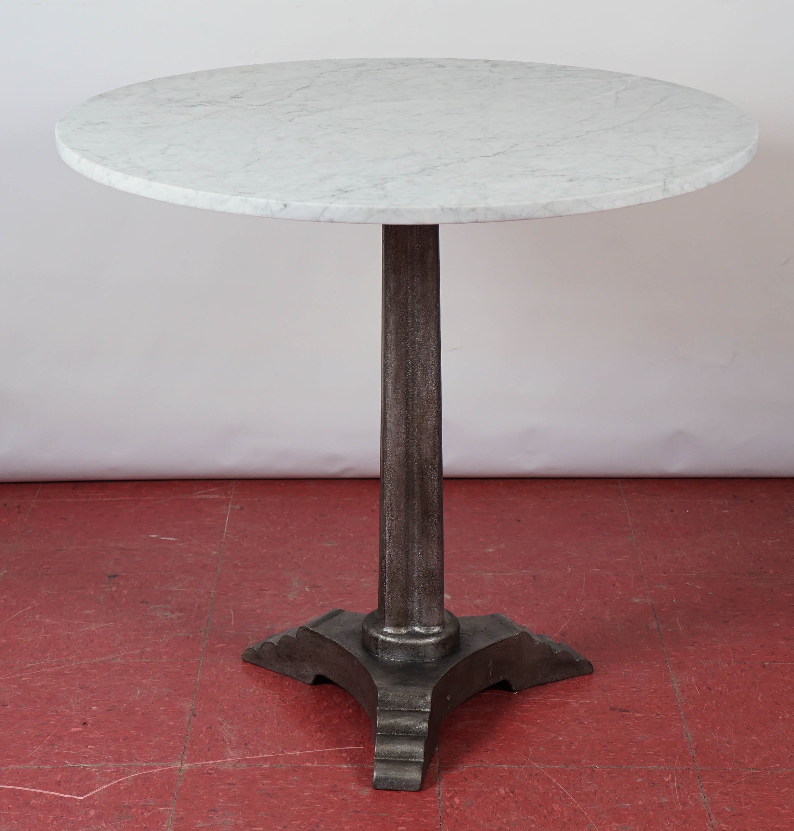 French Art Deco Marble Top Bistro Cafe Table