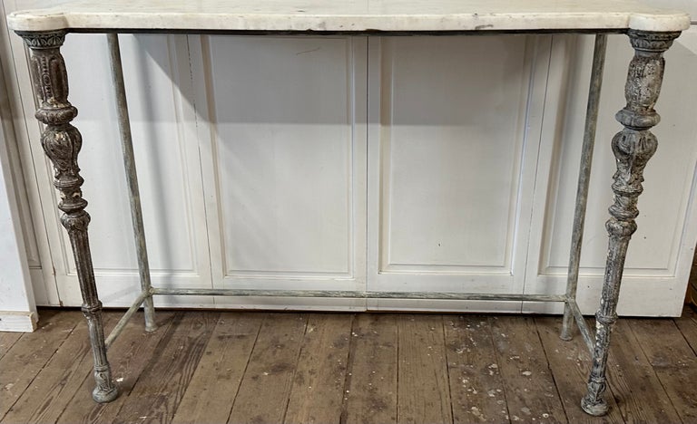Antique French Louis XVI Marble Top Console Table For Sale at 1stDibs