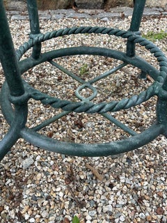 Mid-Century Round Metal Base Garden Table