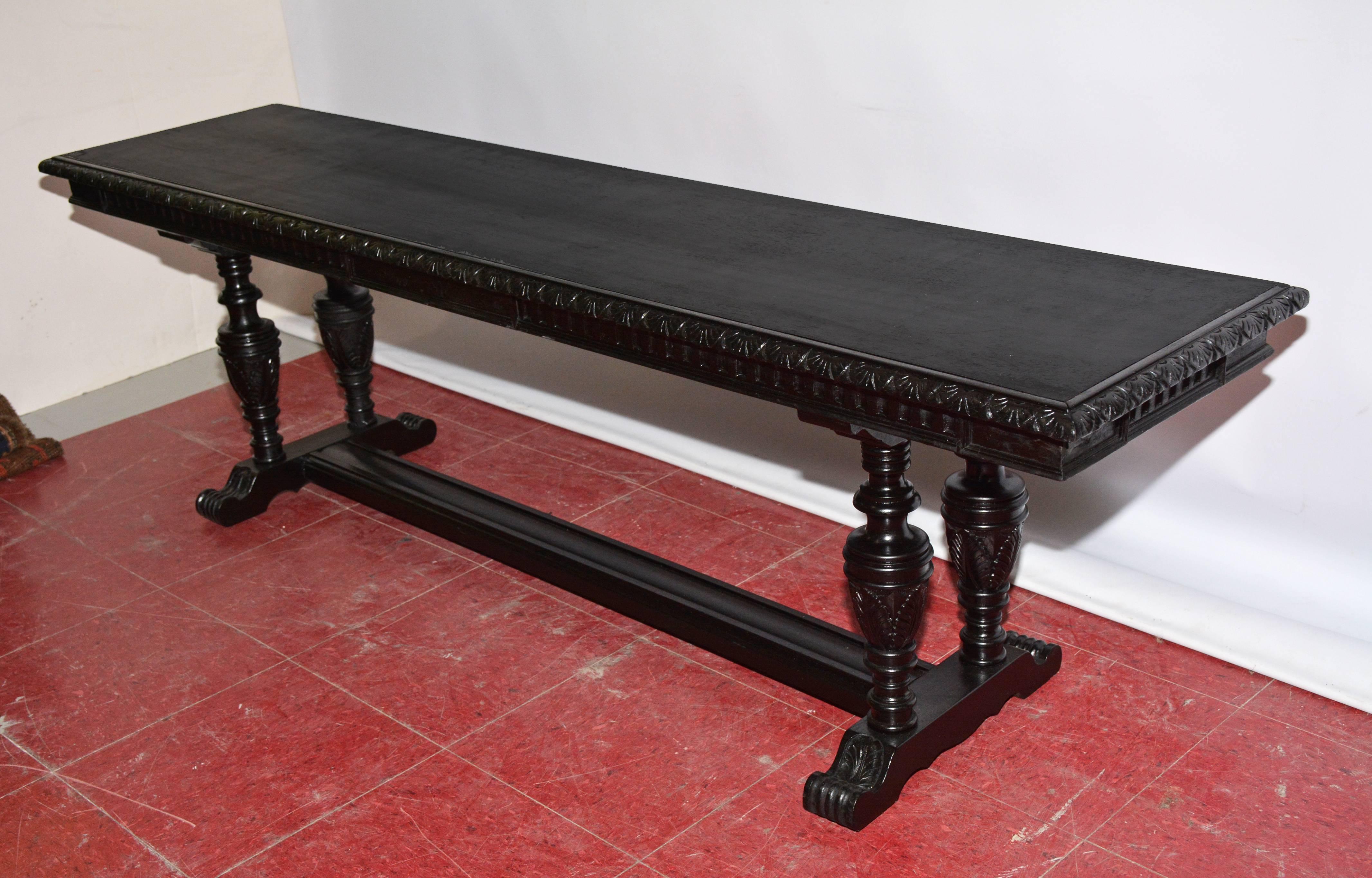 Baroque Style Carved Mahogany Bench 1