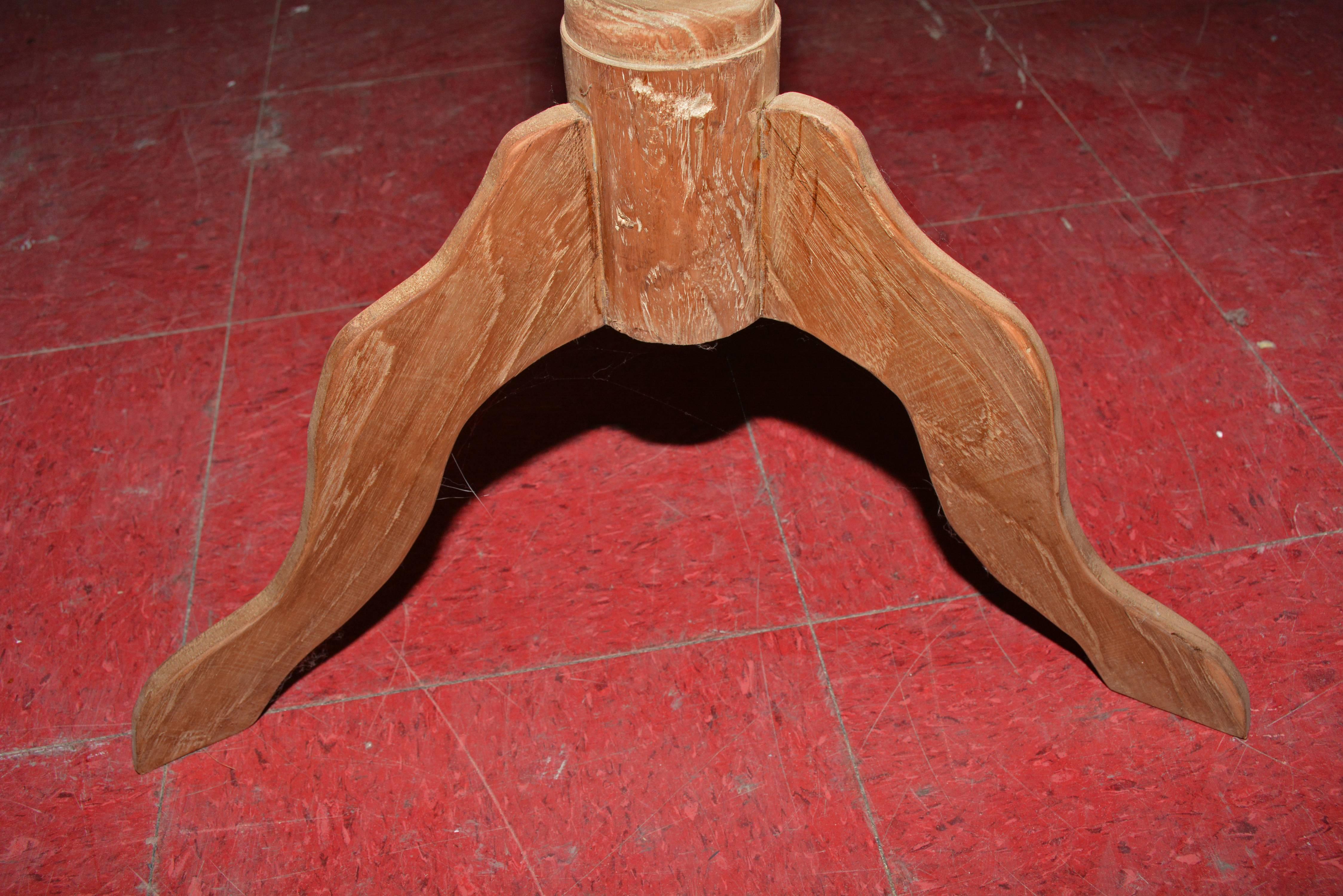 Asian Antique Round Teak Pedestal Table