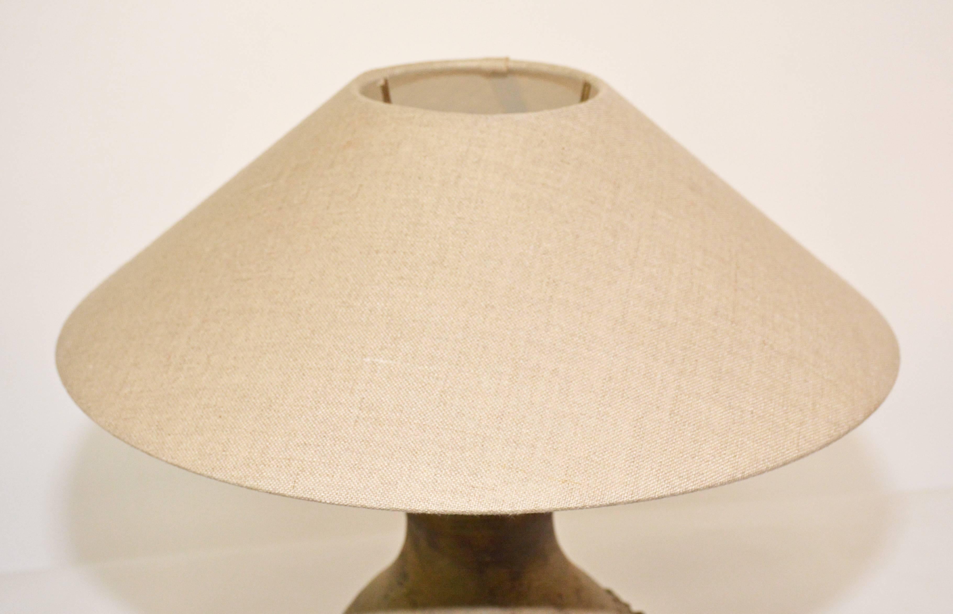 Unglazed Antique Chinese Table Lamp In Good Condition In Sheffield, MA