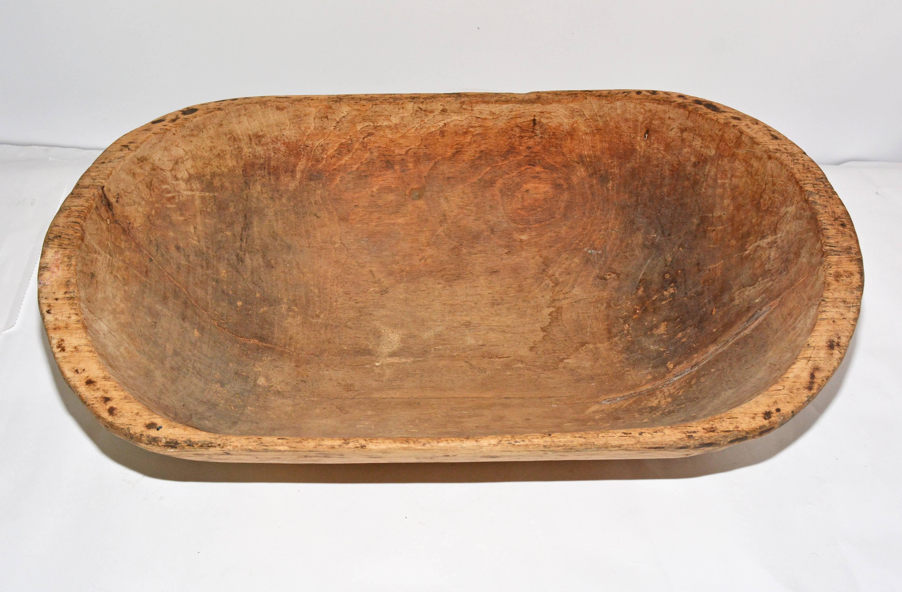 Unknown Elongated Oval Wood Dough Bowl