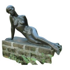 Awakening 2/3 Life-Sz Semi-Reclining Female Bronze Sculpture by Anthony Antonios