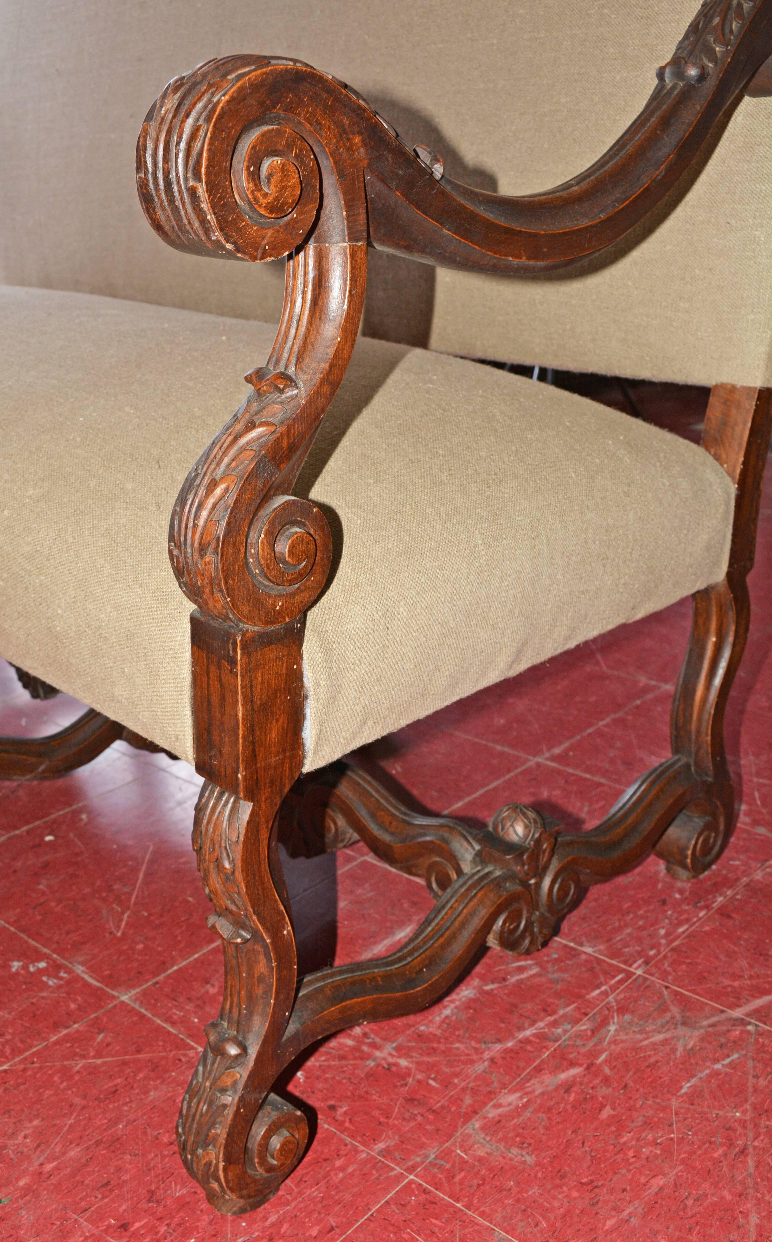 Steel 19th Century French Baroque Camelback Throne Settee For Sale