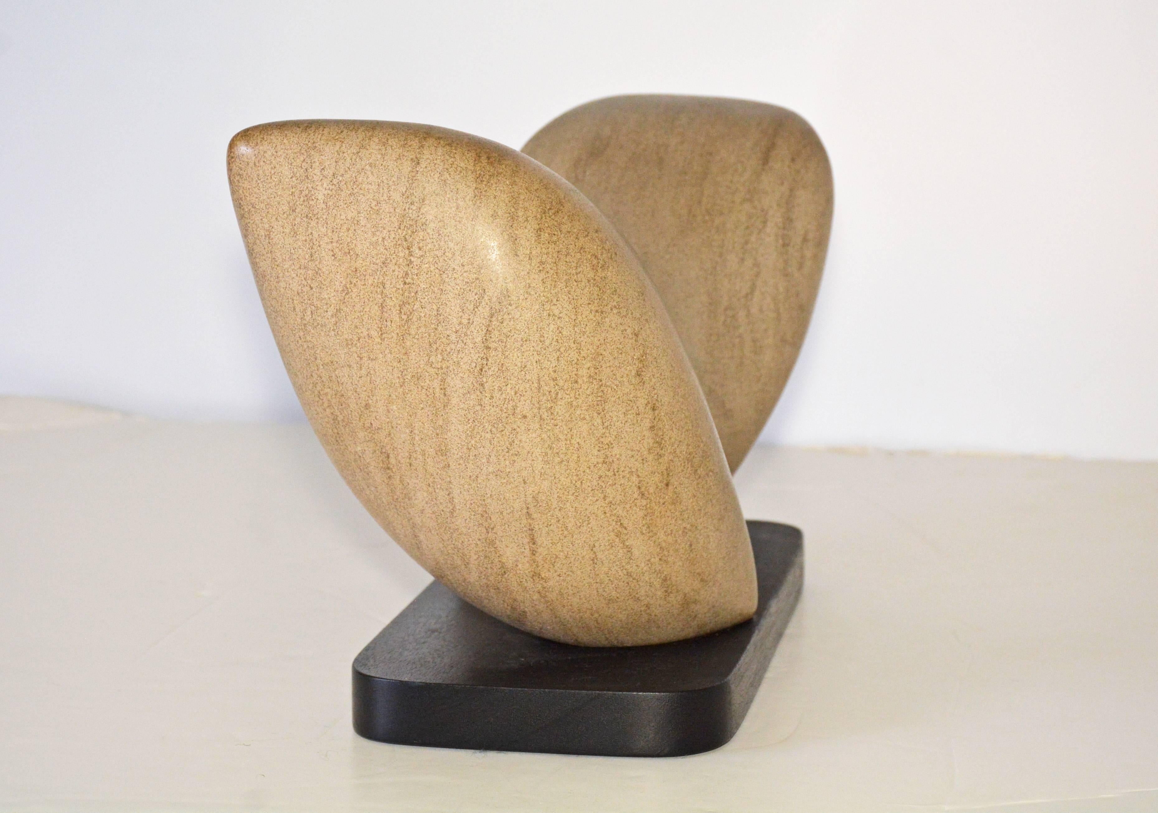 Hand-Carved Contemporary Brown Marble Sculpture