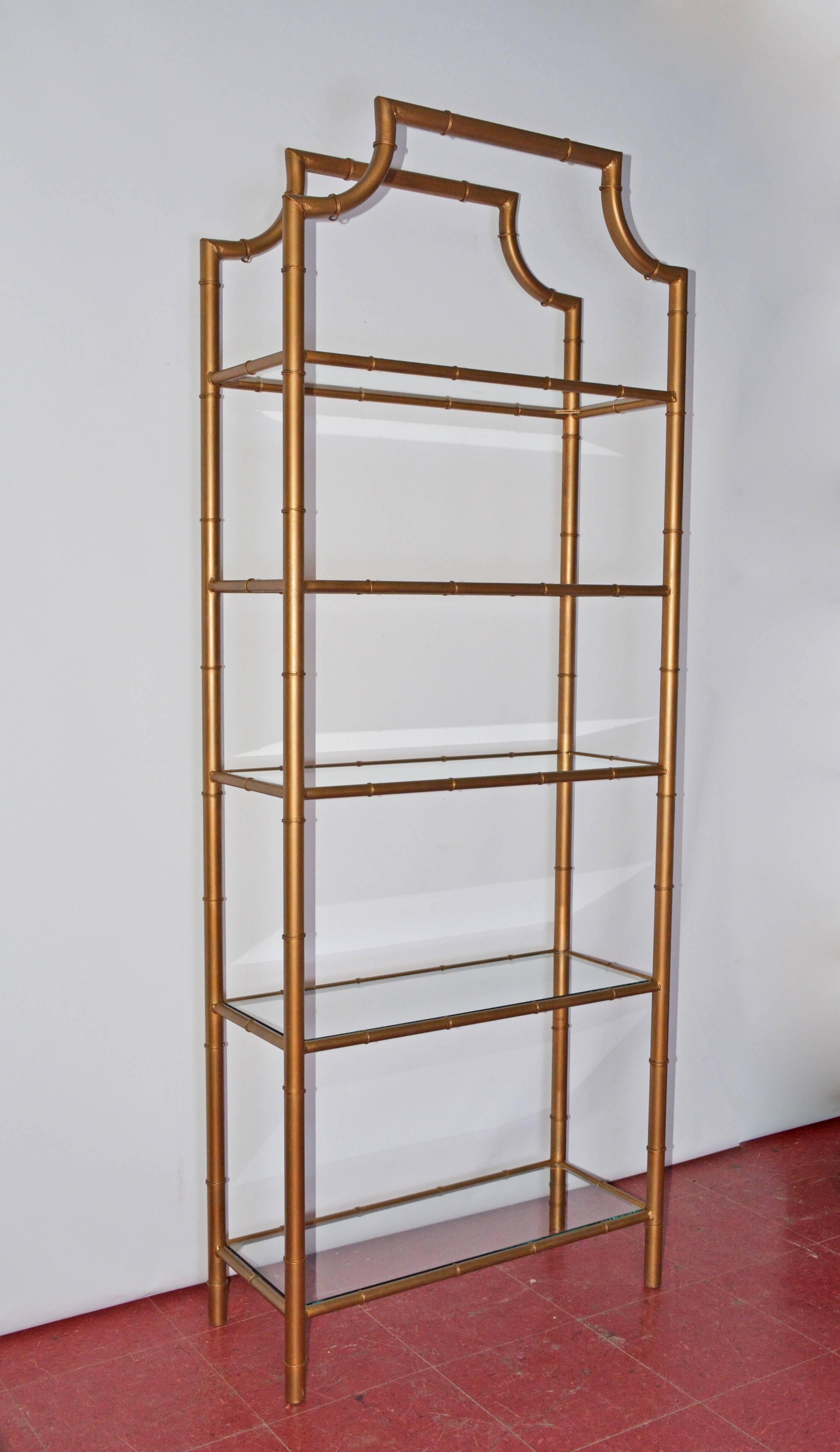 American Chinese Chippendale Faux Bamboo Etagere
