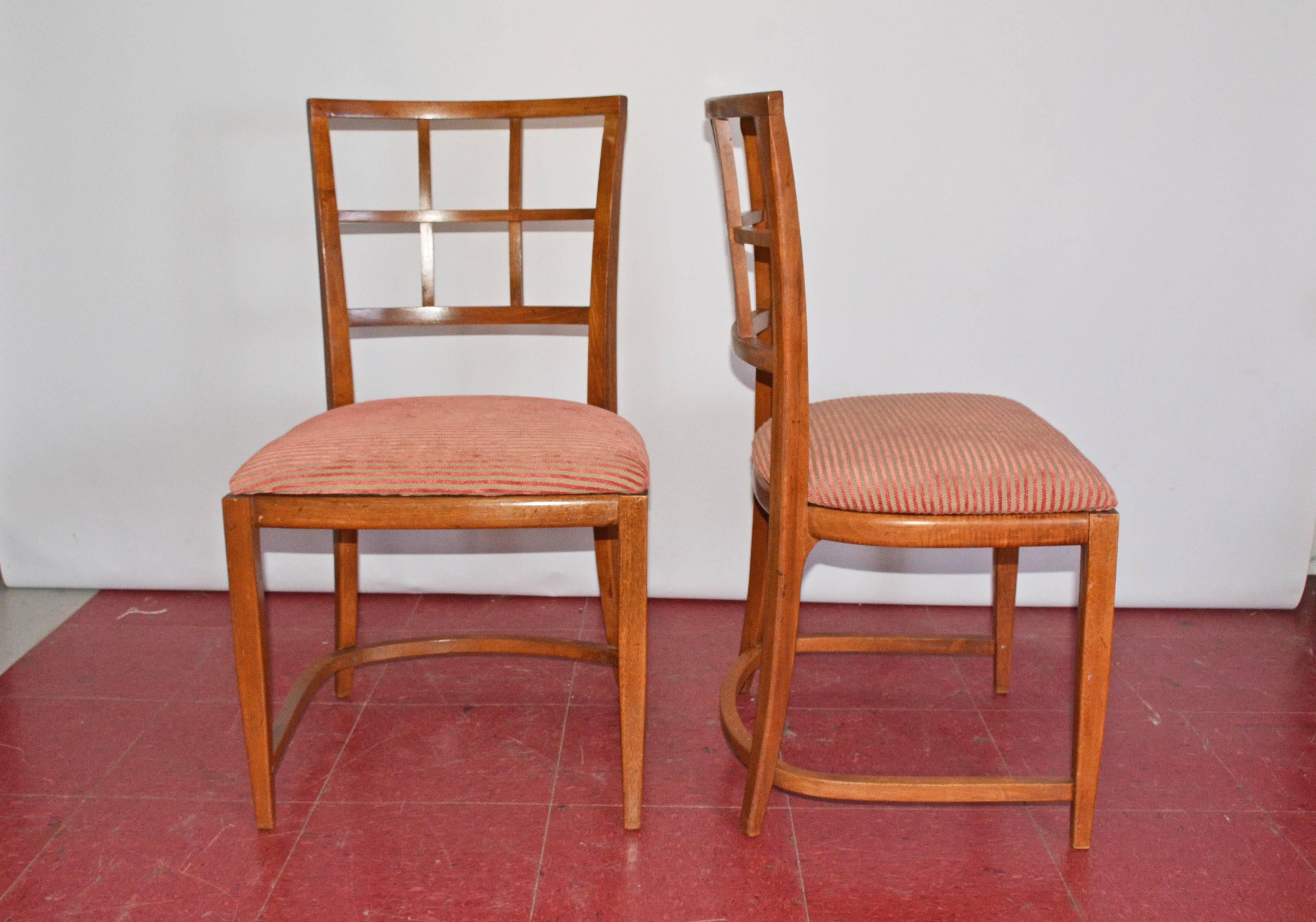 Mid-Century Modern Stylish Deco Dining Chairs, Pair