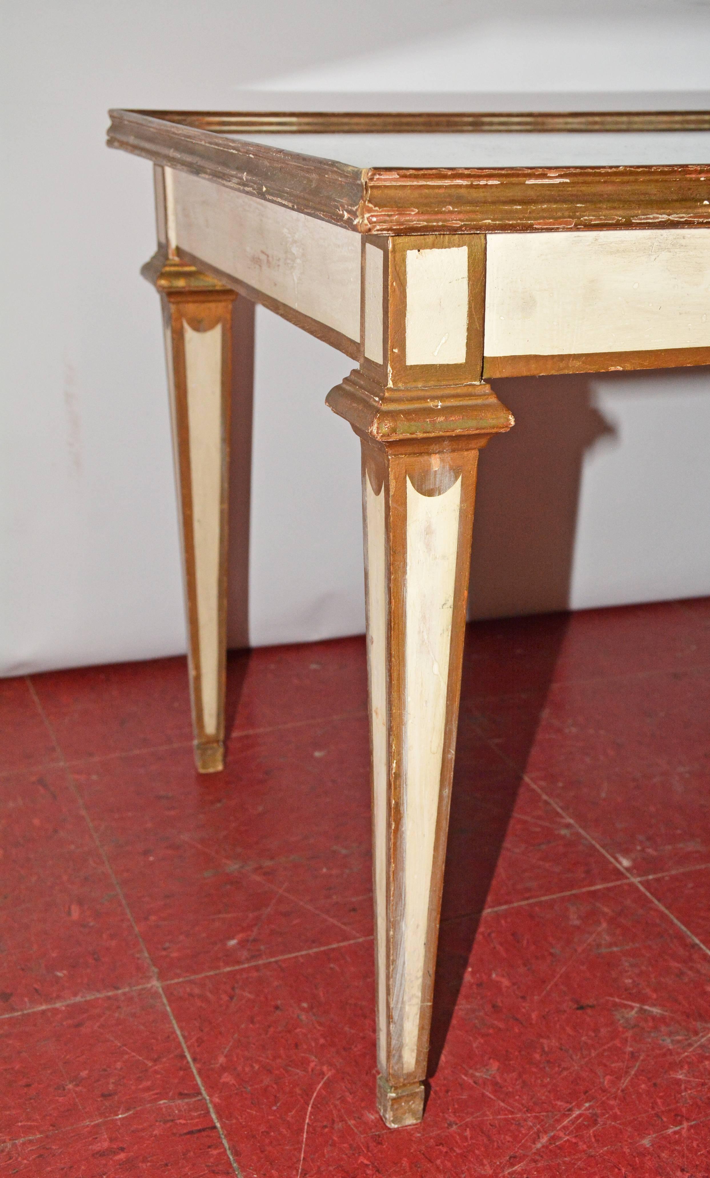 Neoclassical Classical Moderne Mirrored Coffee or Side Table For Sale