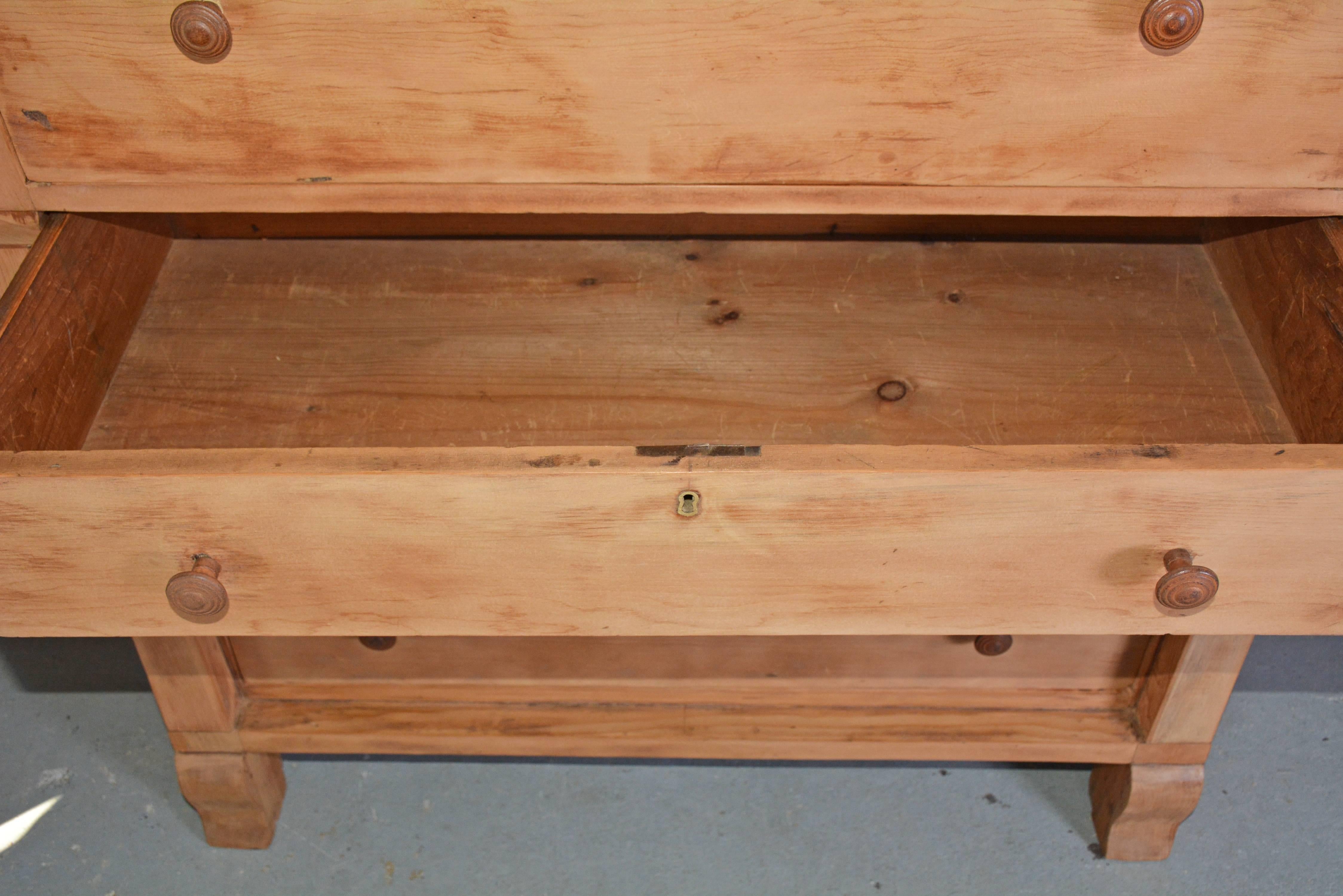 Wood American Empire Style Chest of Drawers