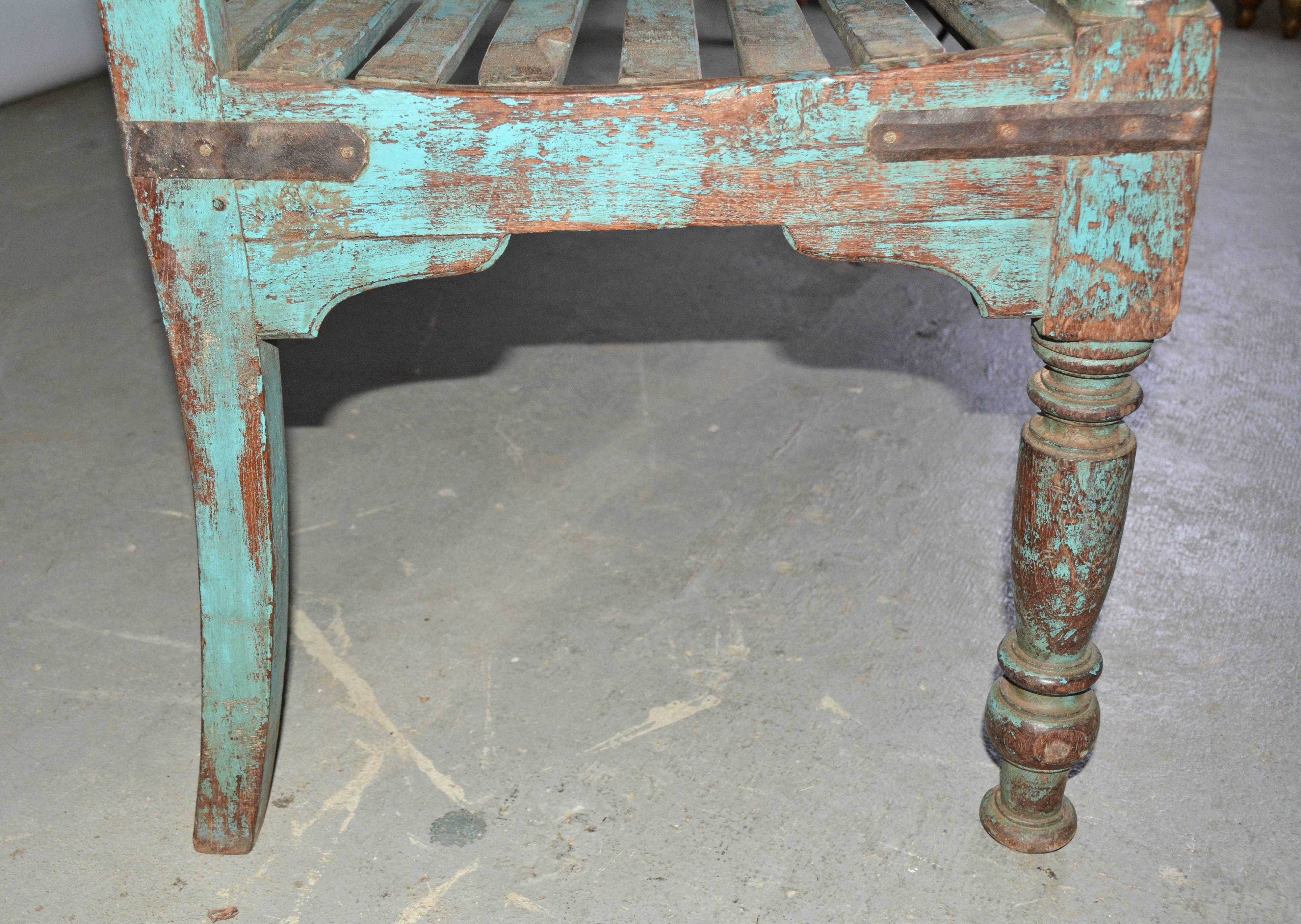 antique painted bench