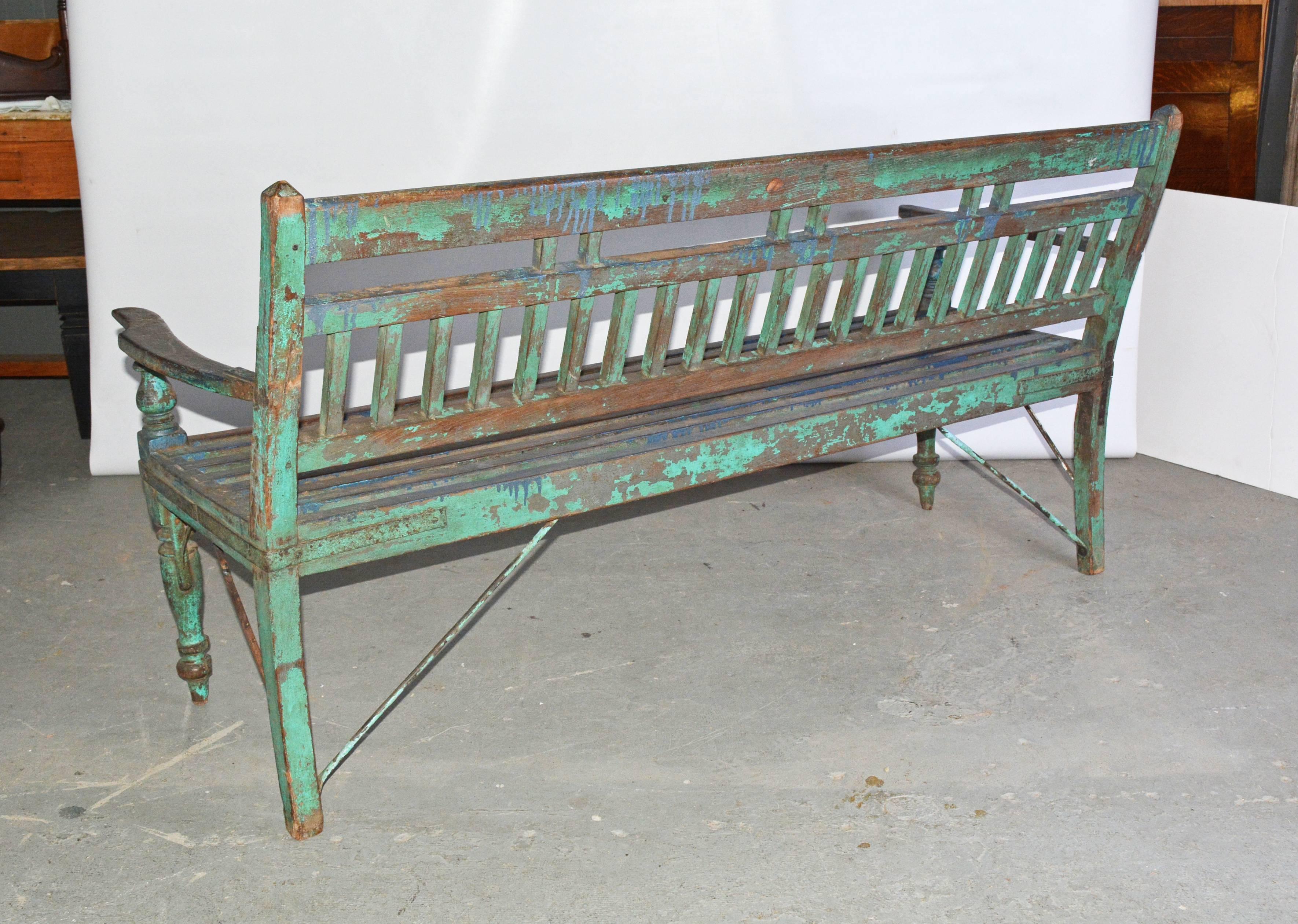 Indian Antique Garden/Porch Teak Bench