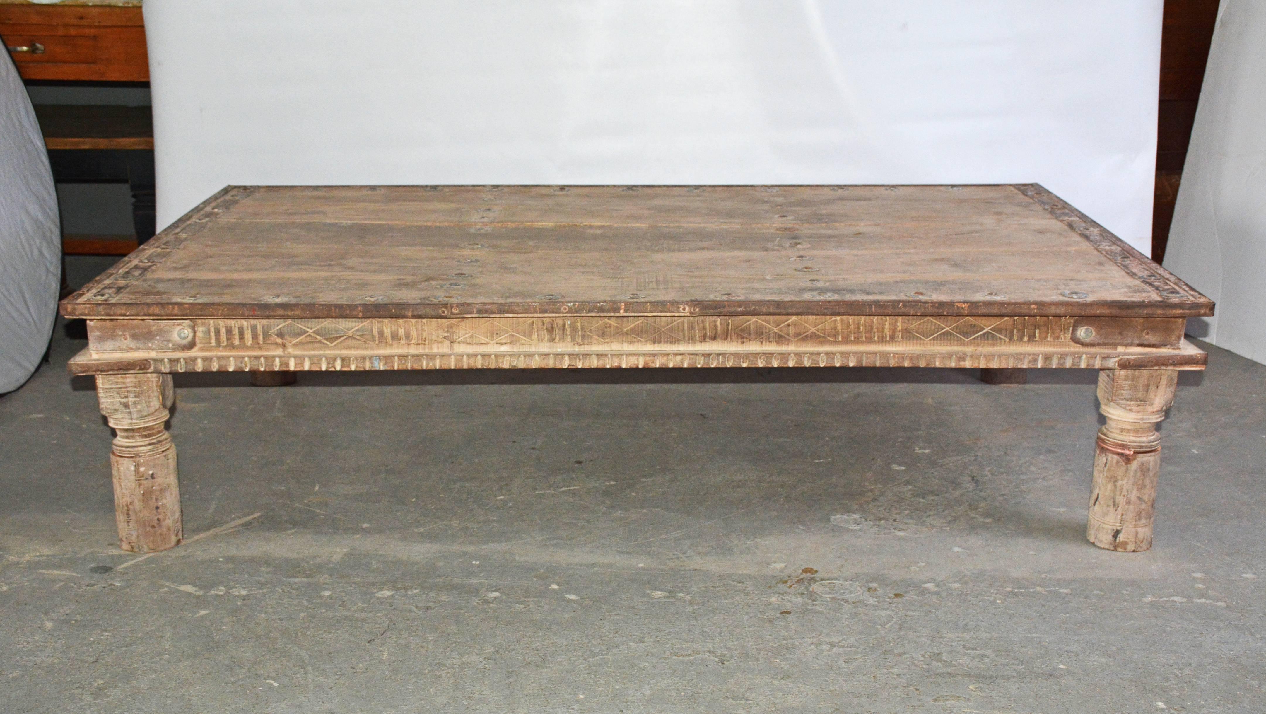 Anglo-Indian Indian Plank Top Coffee Table