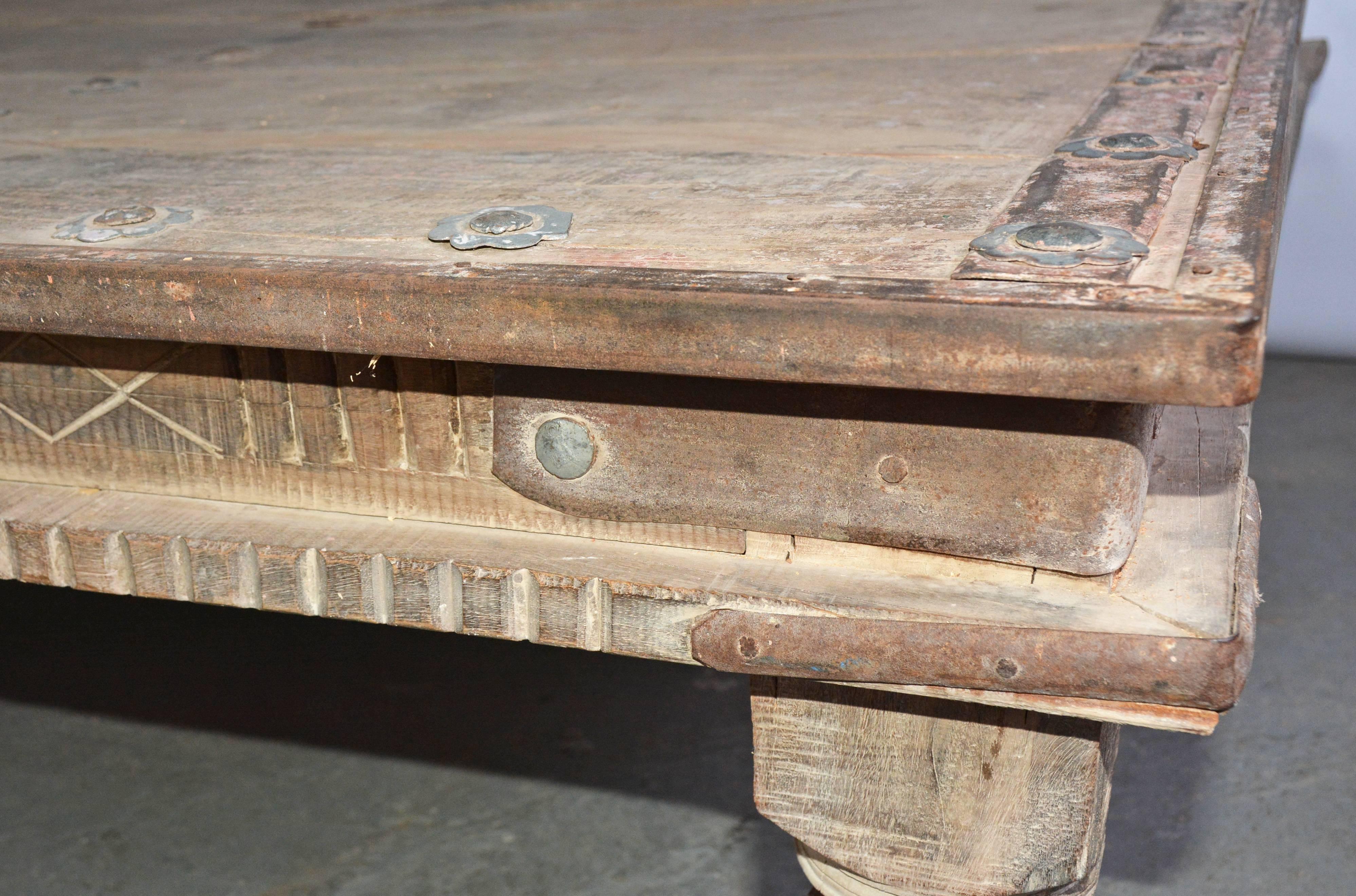 19th Century Indian Plank Top Coffee Table