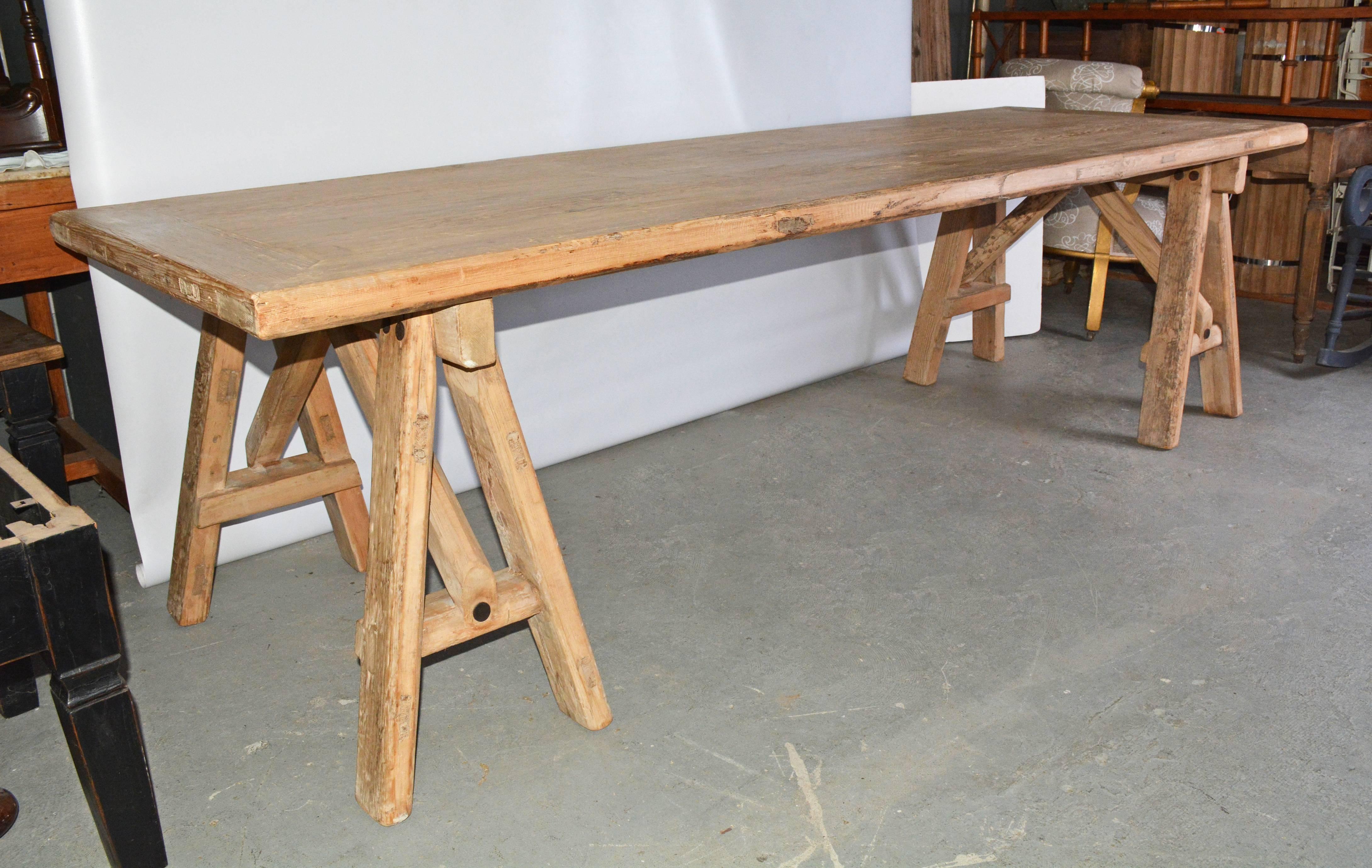 sawhorse table