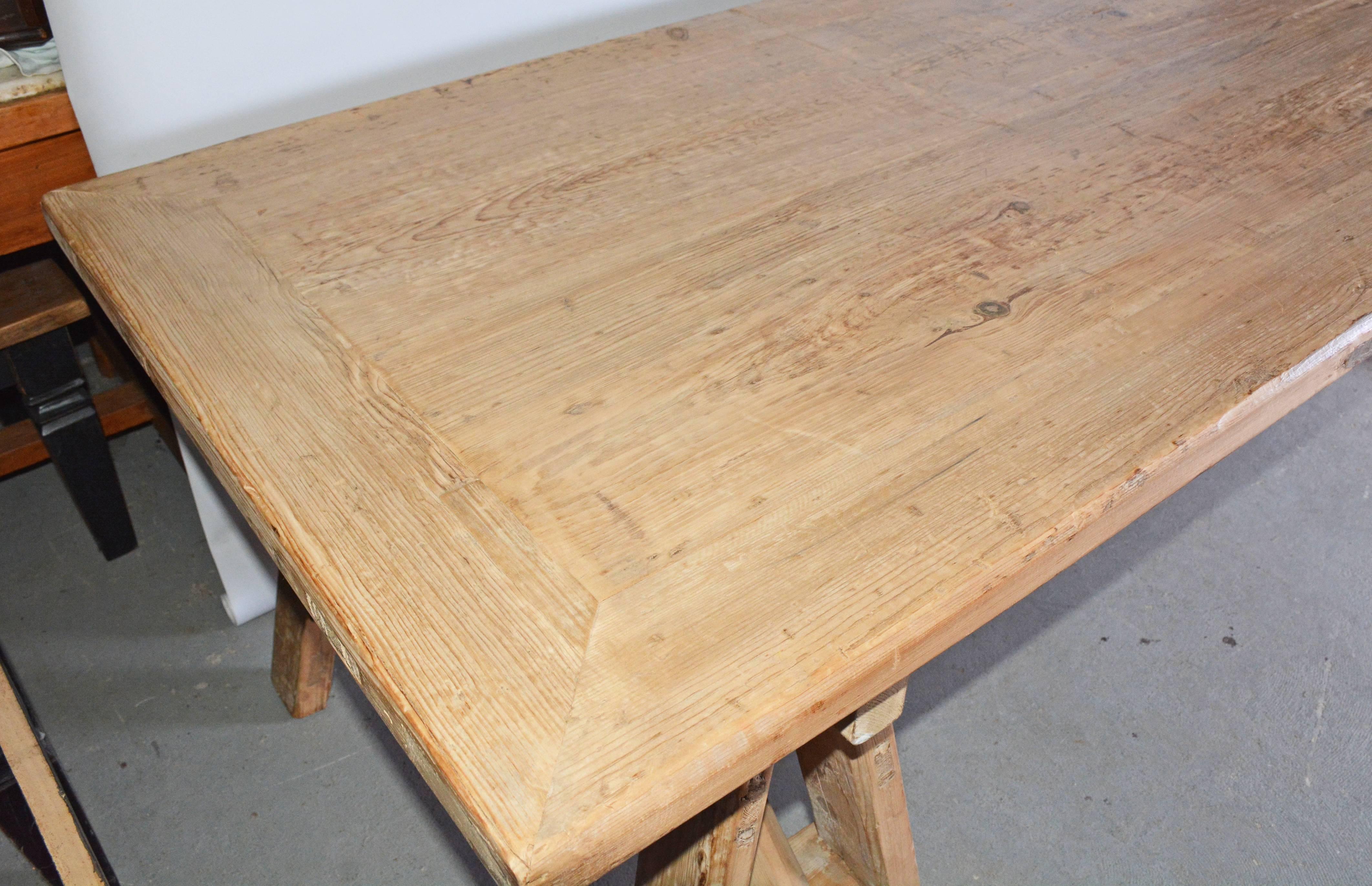 Contemporary Rustic Sawhorse Dining Table