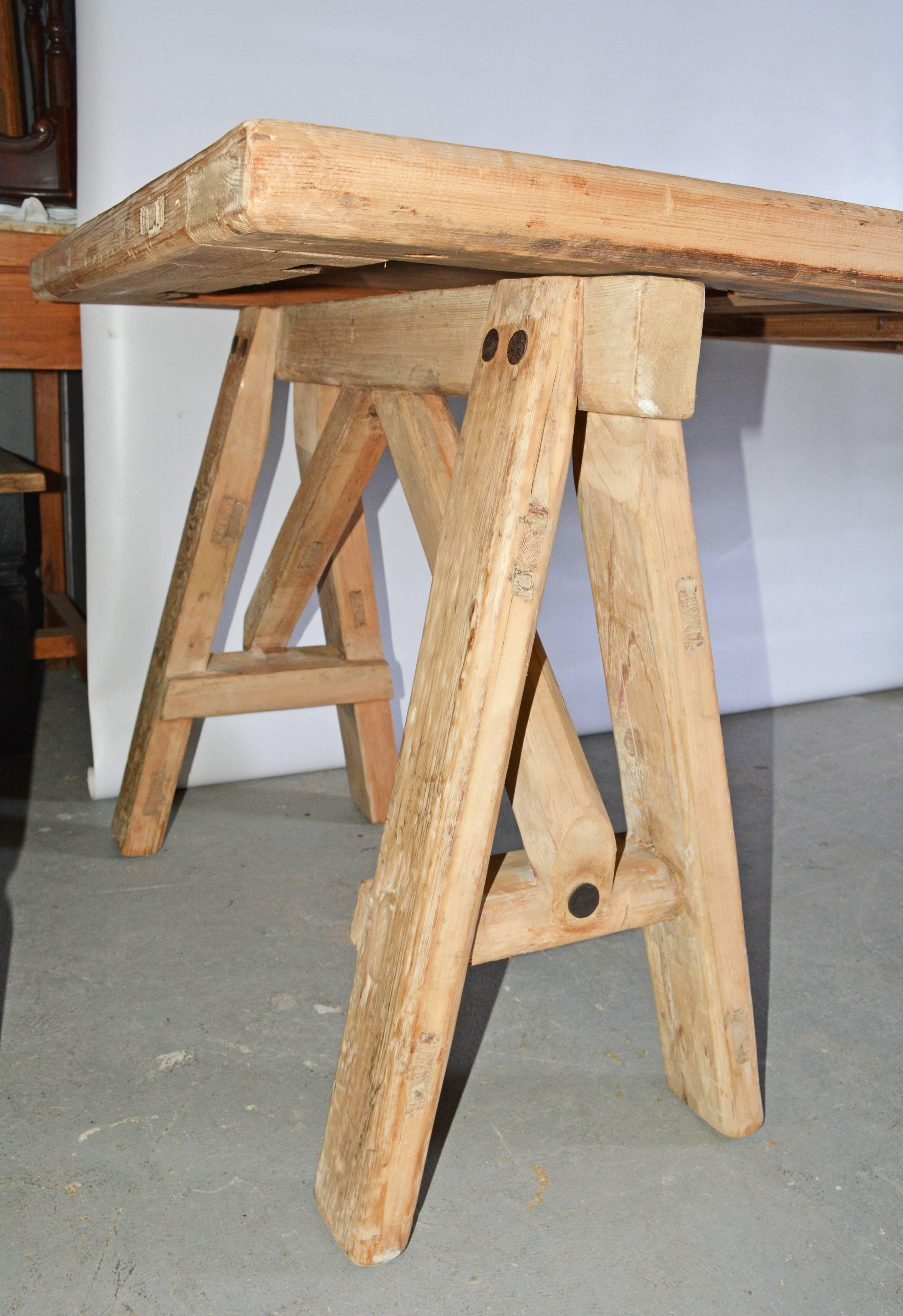 Rustic Sawhorse Dining Table 2