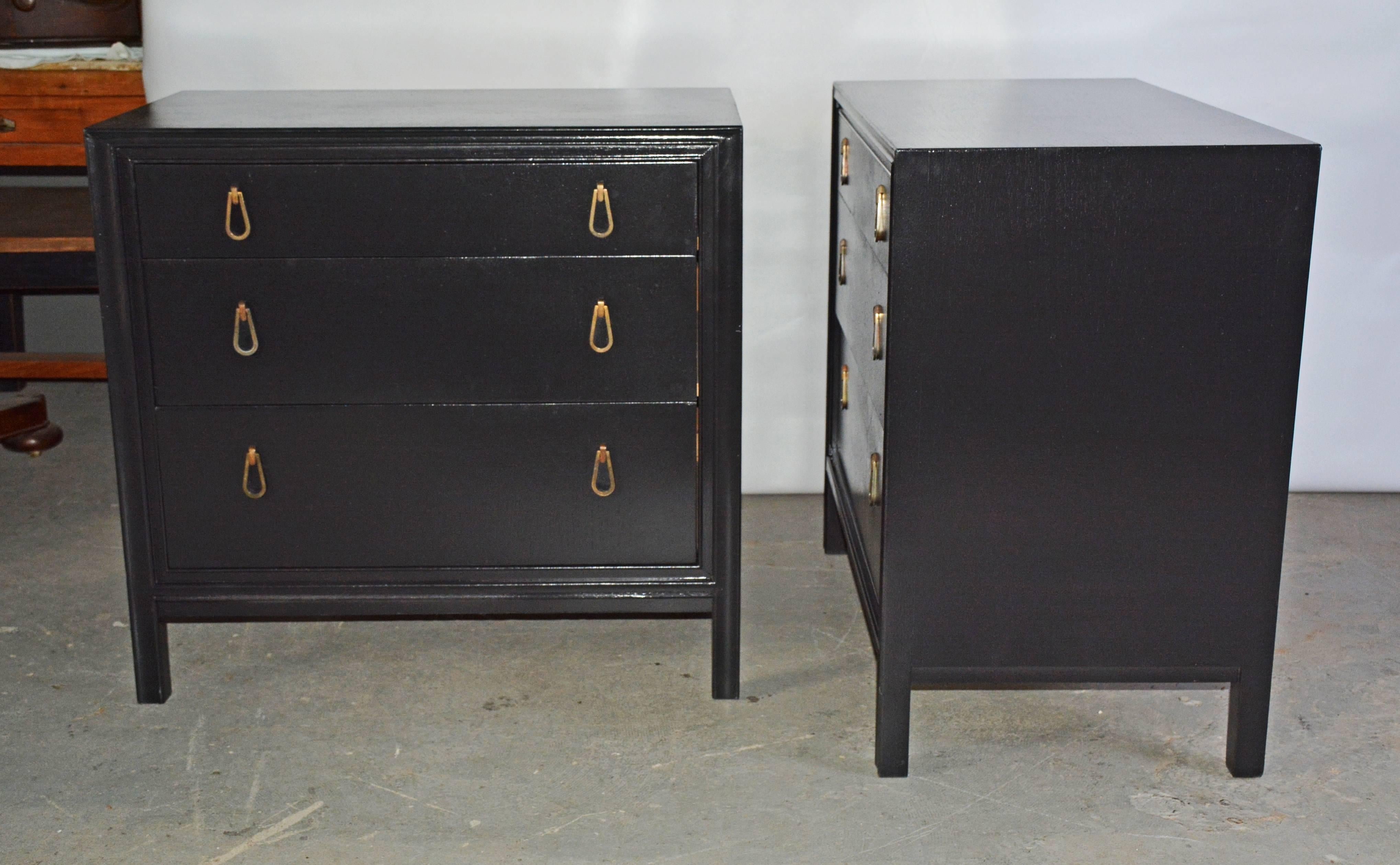 American Pair of Black Moderne Chests
