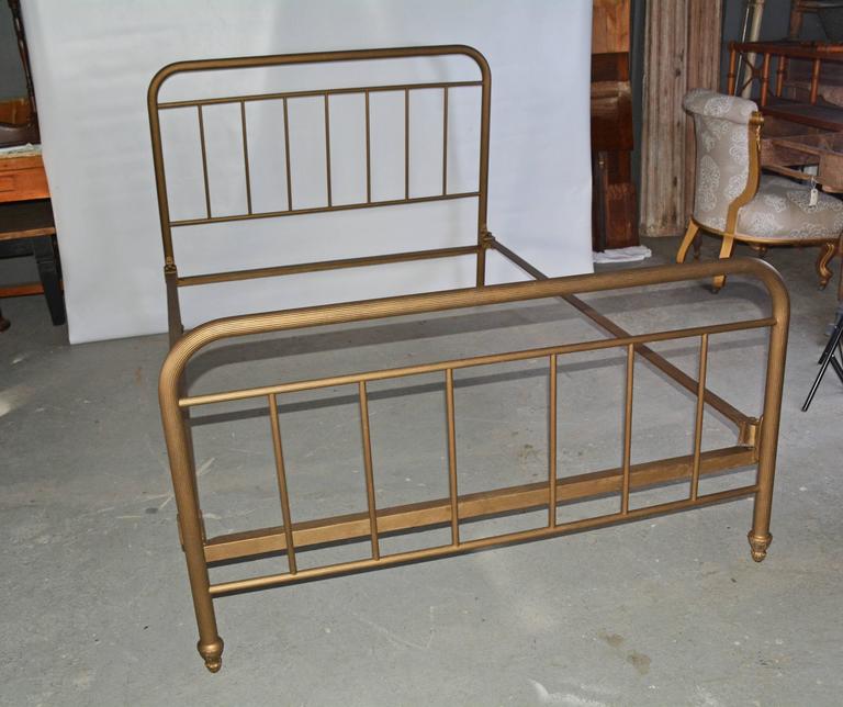 Antique Gilt Metal Double Bed For Sale at 1stDibs
