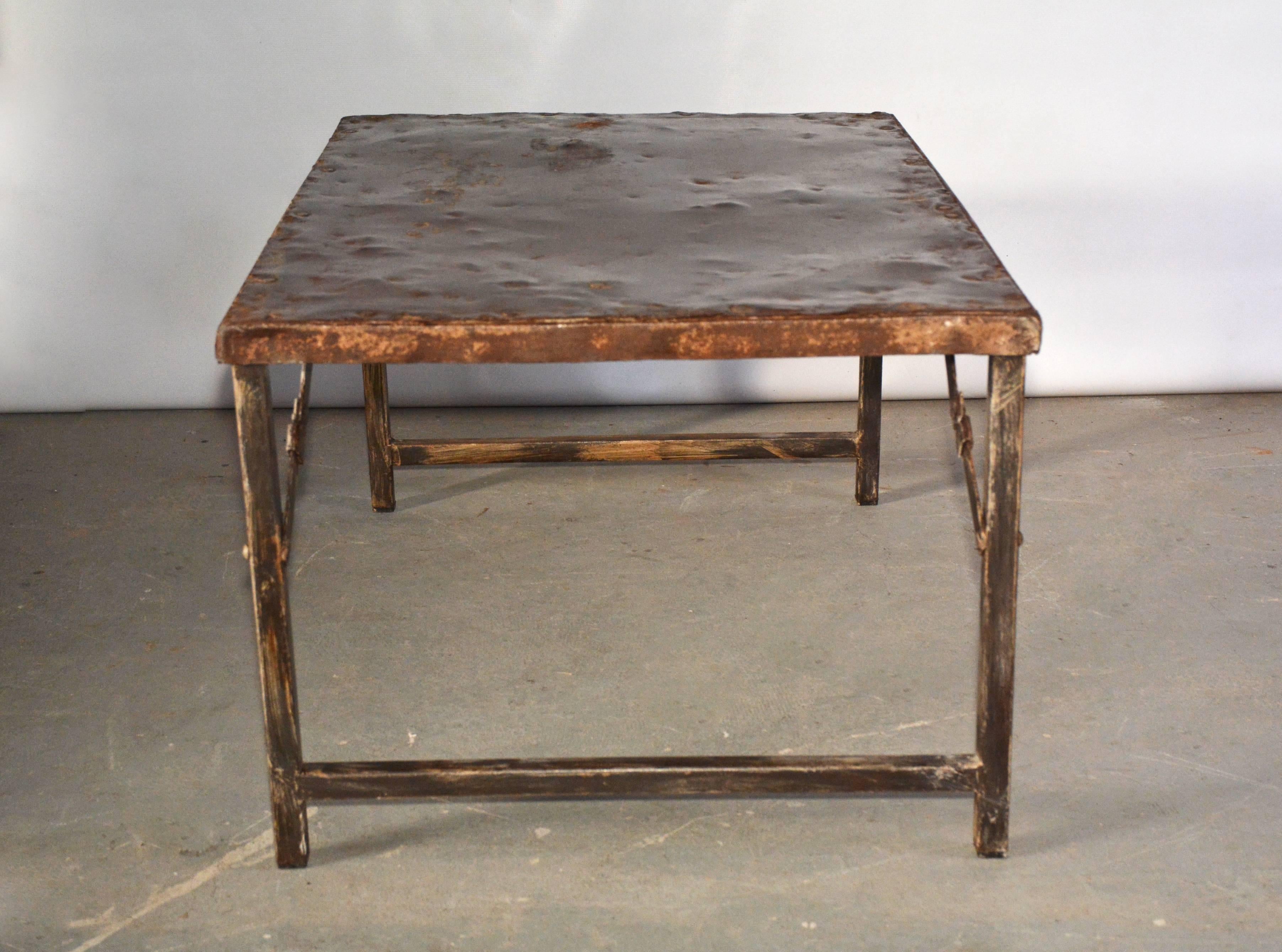 Industrial Antique Folding Iron Coffee Table