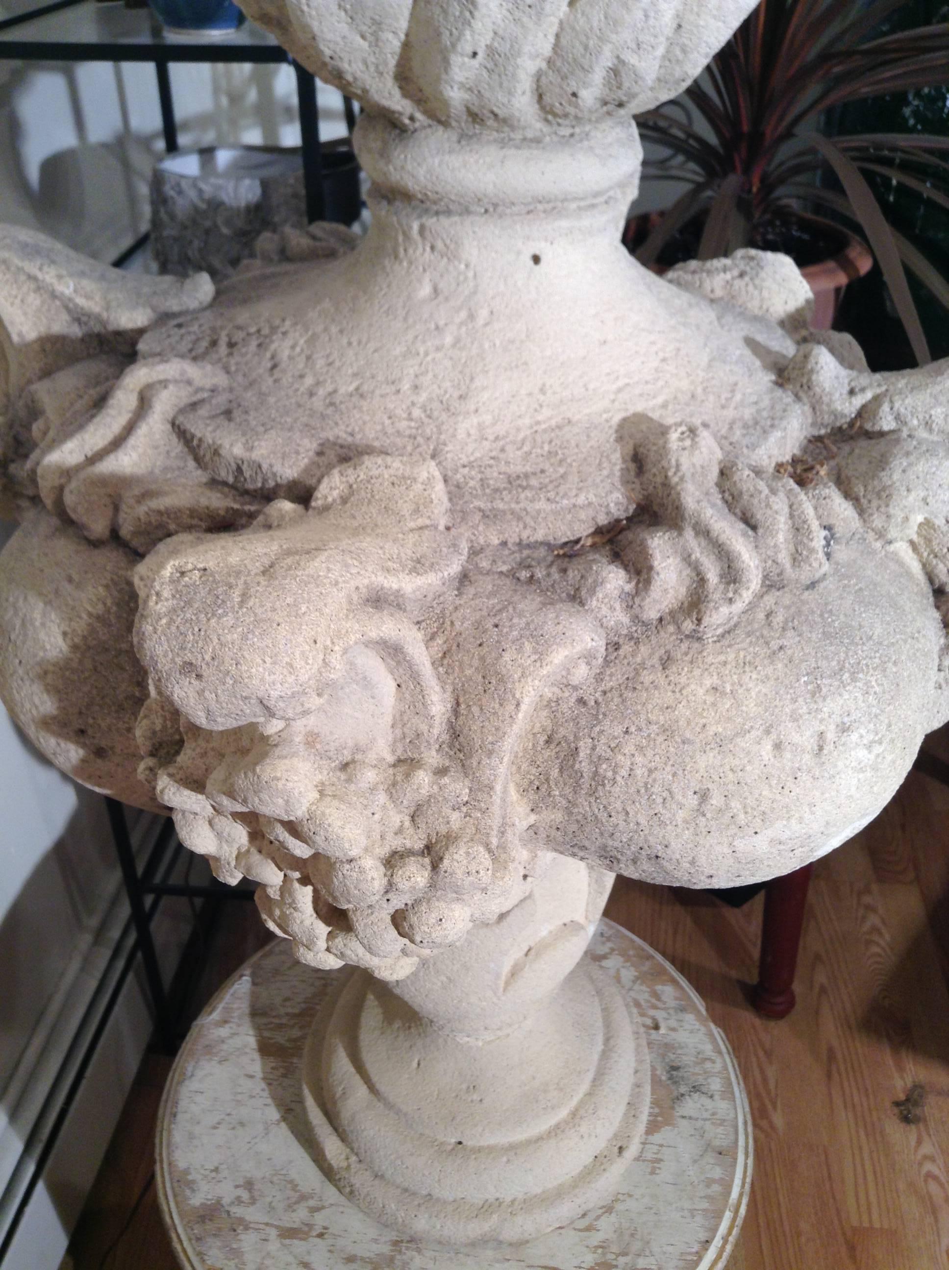 Hand-Carved Pair of Antique Flame Finials
