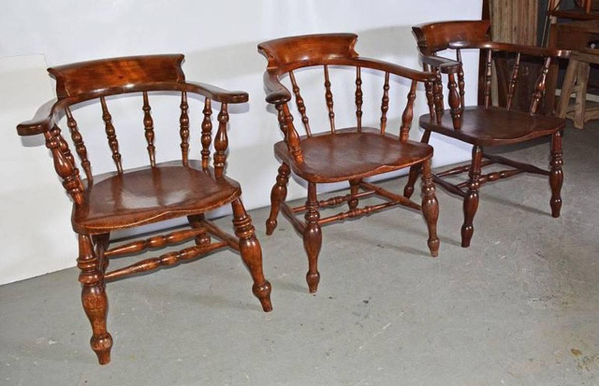 Country Set of Six English Captains Chairs