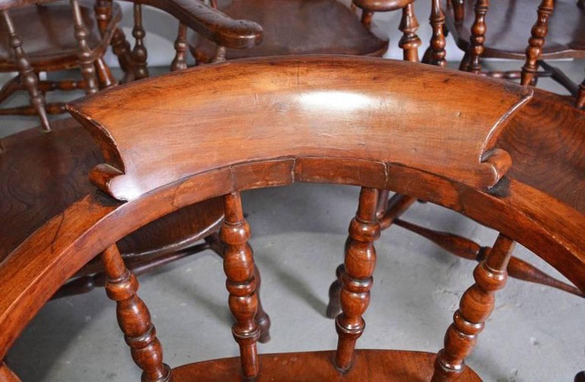 Set of Six English Captains Chairs In Good Condition In Sheffield, MA