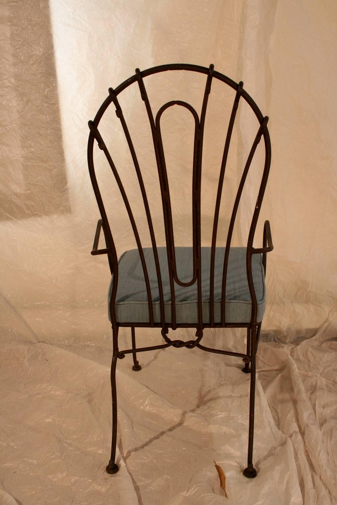 Set of Eight Indoor or Outdoor Wrought Iron Chairs In Good Condition In Sheffield, MA