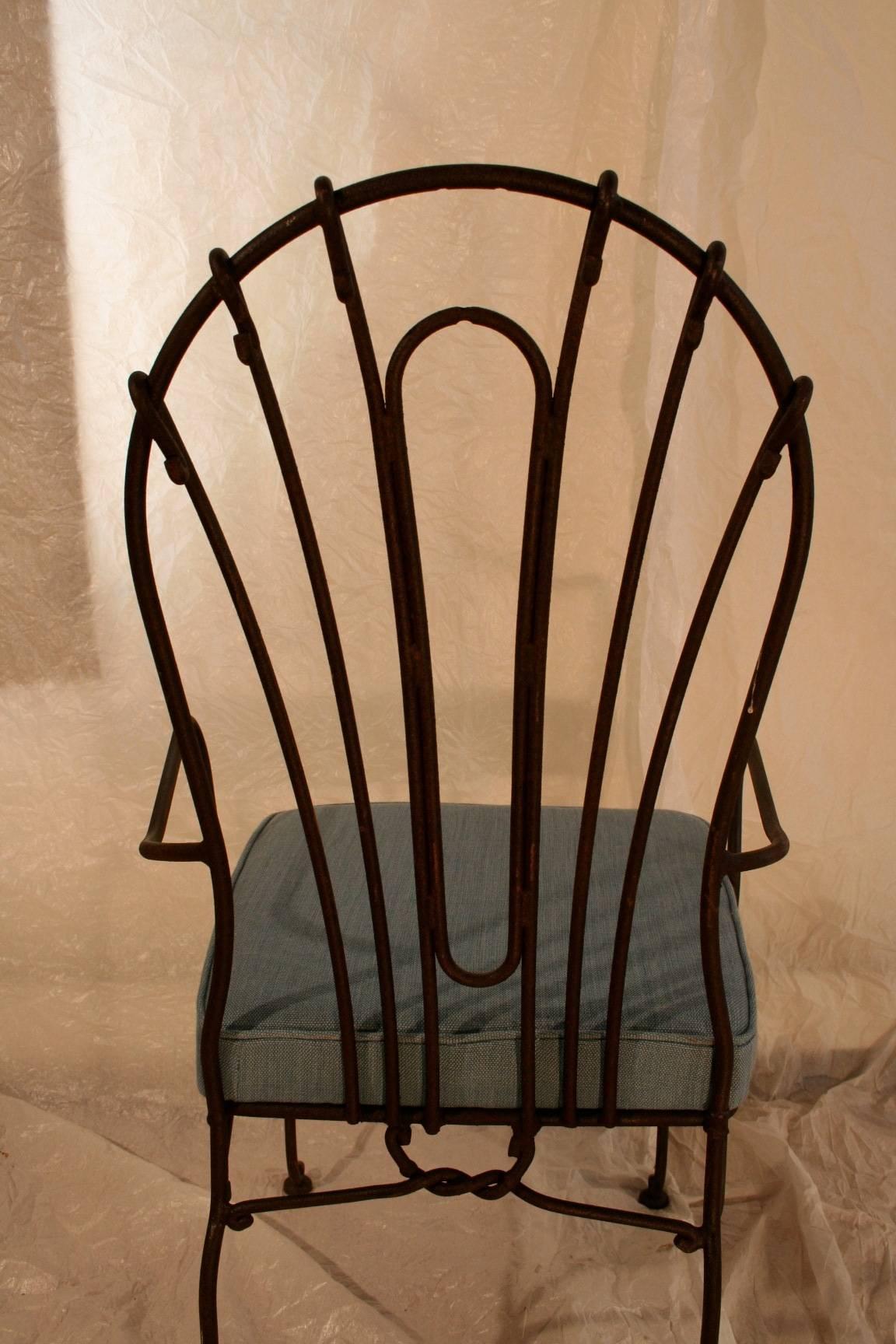 Late 20th Century Set of Eight Indoor or Outdoor Wrought Iron Chairs
