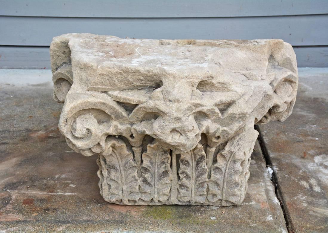 18th Century and Earlier Two Early Architectural Stone Capital