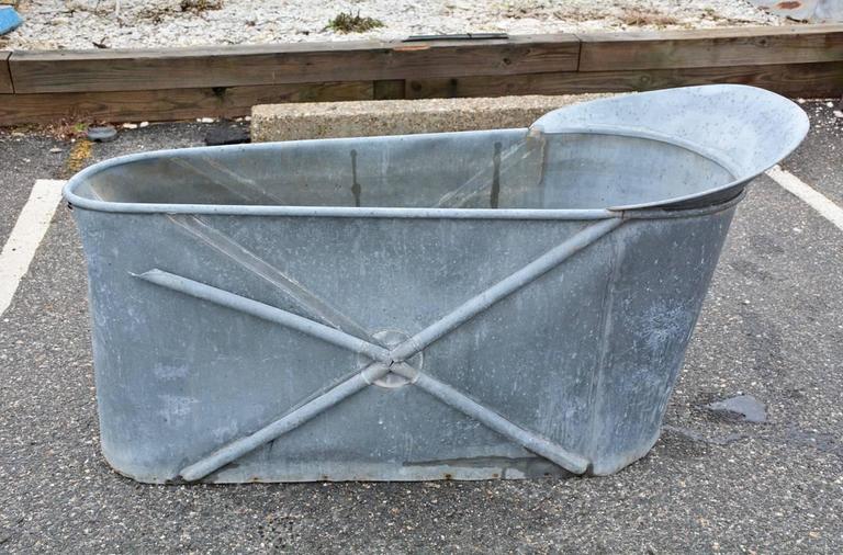 Antique French Zinc Bathtub For Sale at 1stDibs