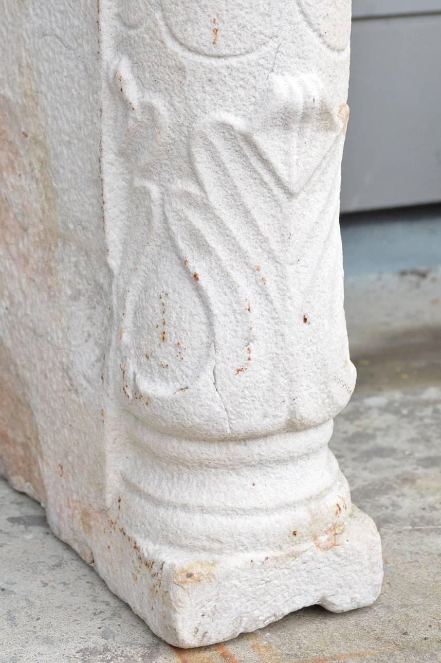 Classical Roman Pair of Antique Marble Pilaster Console Plinth For Sale