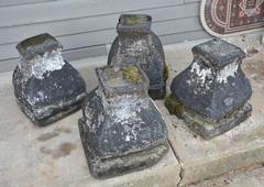 Four Antique Stone Pedestals or Plinths