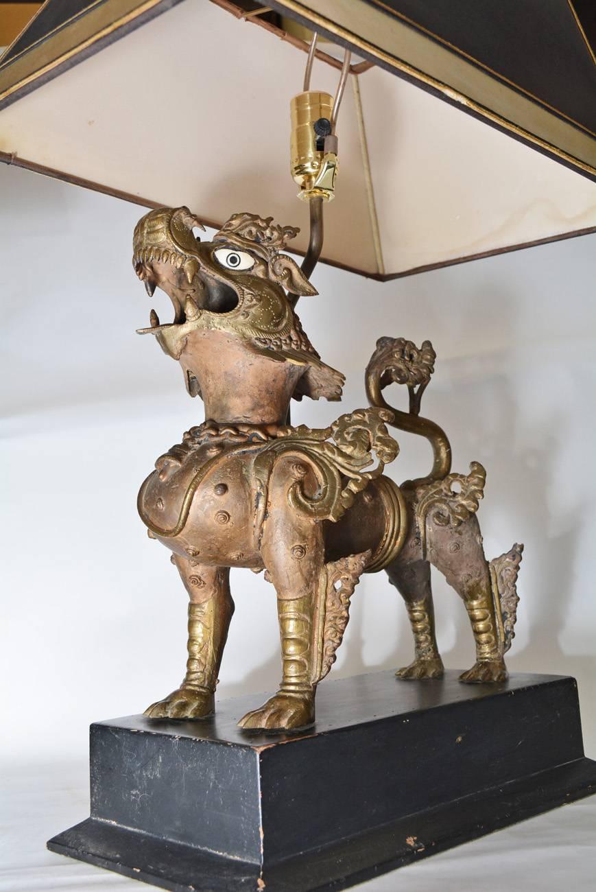 brass dog lamp