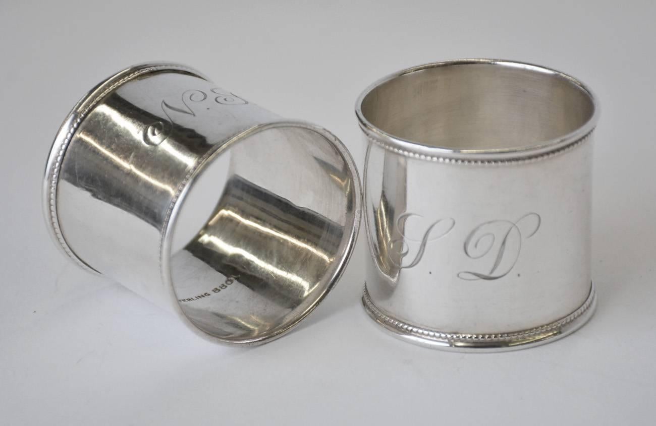 Regency Pair of Antique English Sterling Silver Napkin Rings