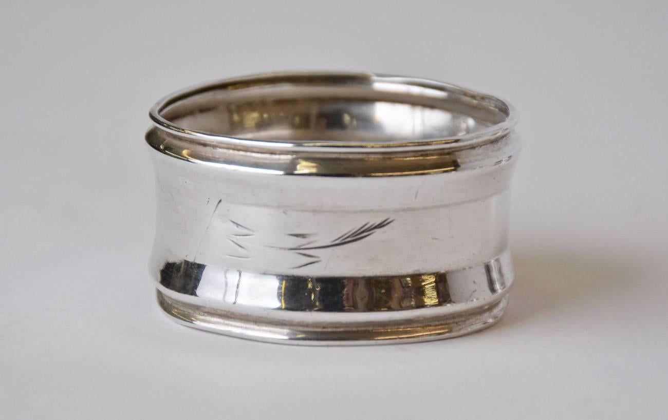 Machine-Made Collection of Four English Antique Silver Napkin Rings