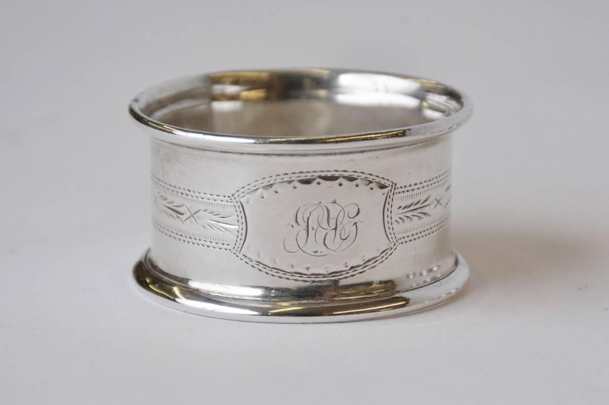 Collection of Four English Antique Silver Napkin Rings In Good Condition In Sheffield, MA
