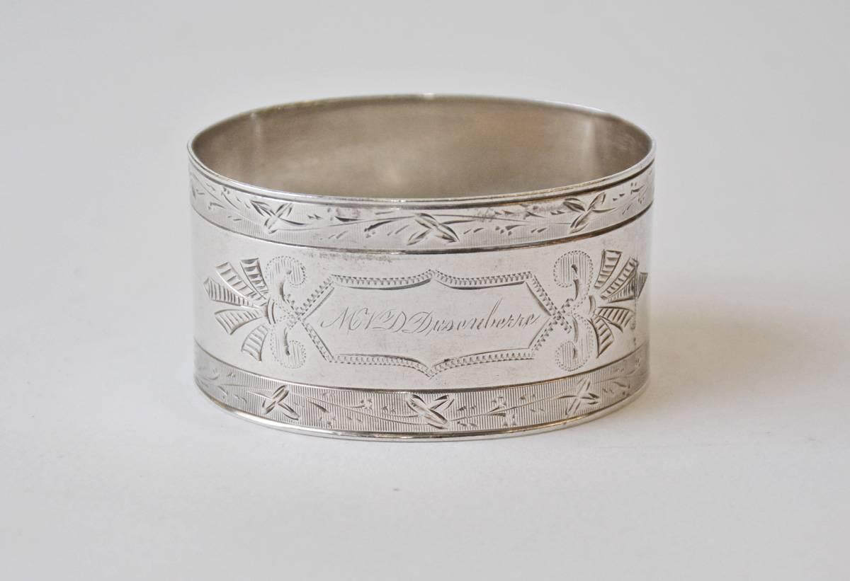 Three Antique Sterling Napkin Rings For Sale at 1stDibs