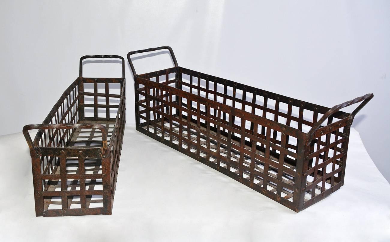 iron open weave basket