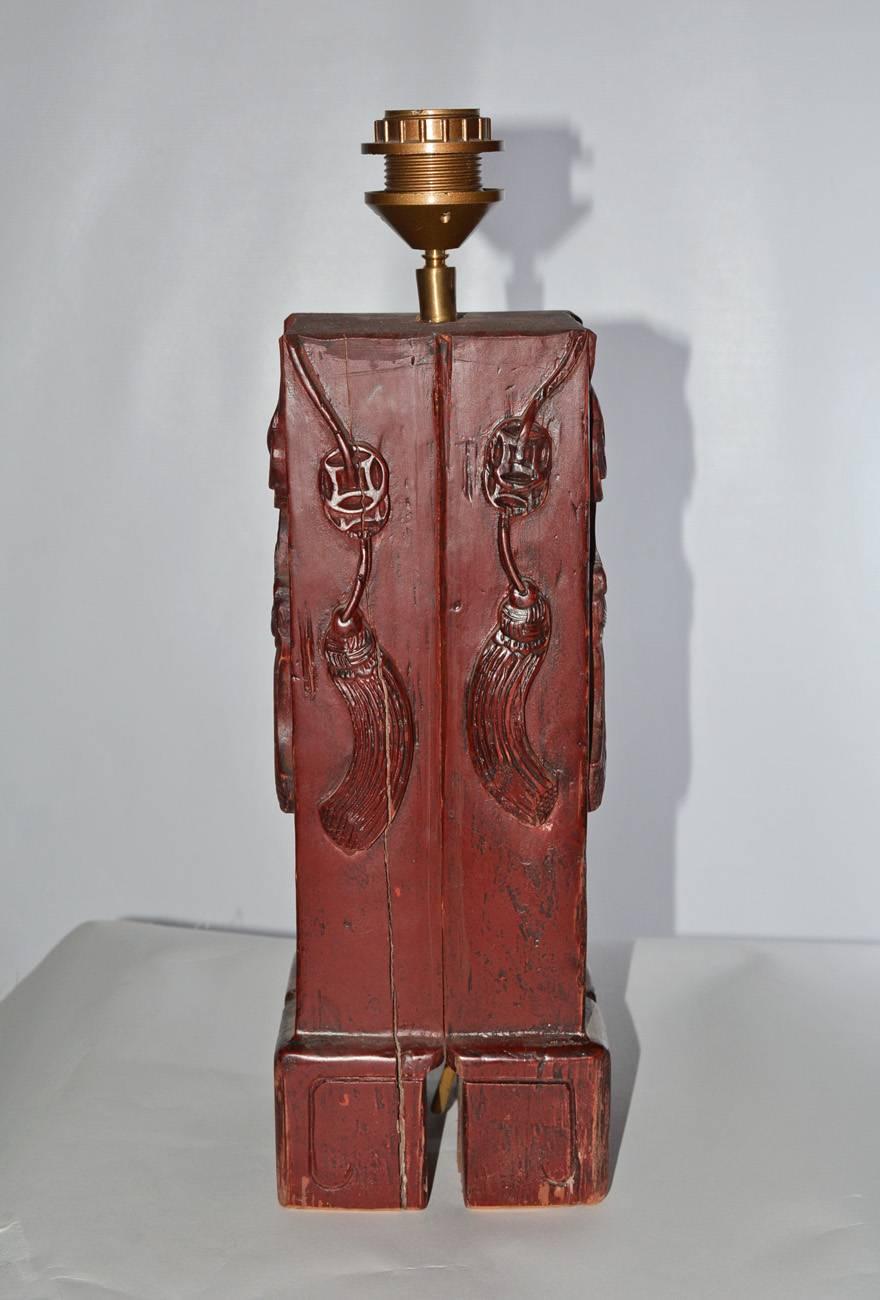 antique wooden lamp base