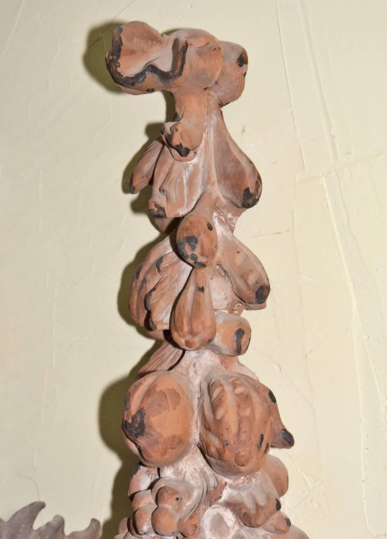 Baroque Applique italienne en bois et en fer sculptée à la main en vente