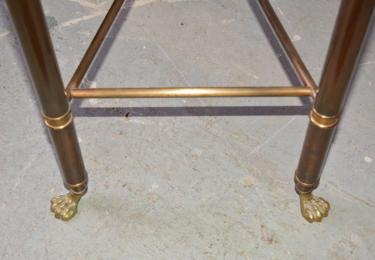 Pair of Bronzed Brass and Glass Top Console Tables 2