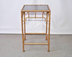 Vintage Faux-Bamboo Gilt-Metal Table
