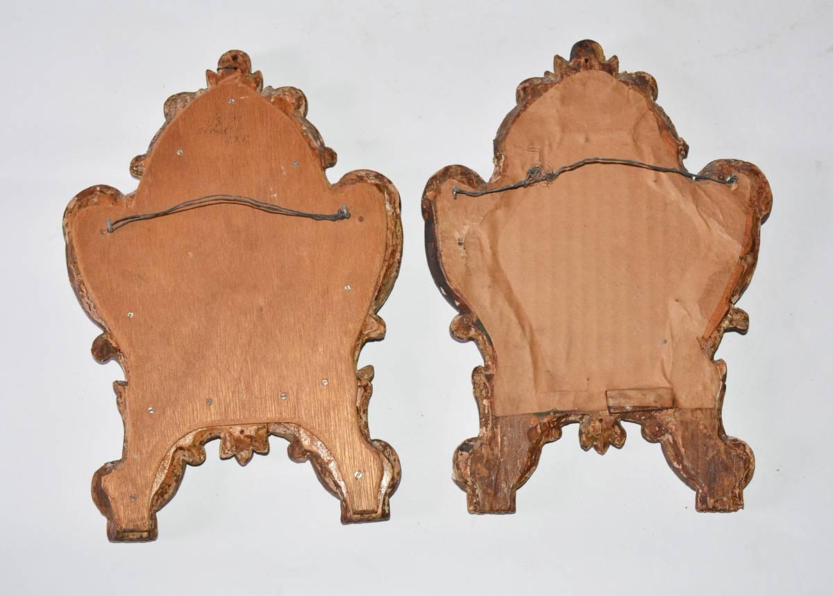 Hand-Crafted Pair of Petite 19th Century French Decorative Mirrors