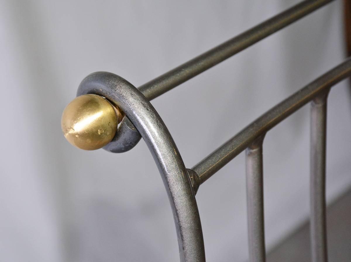 Machine-Made Contemporary Stainless Steel and Brass Bar Stool