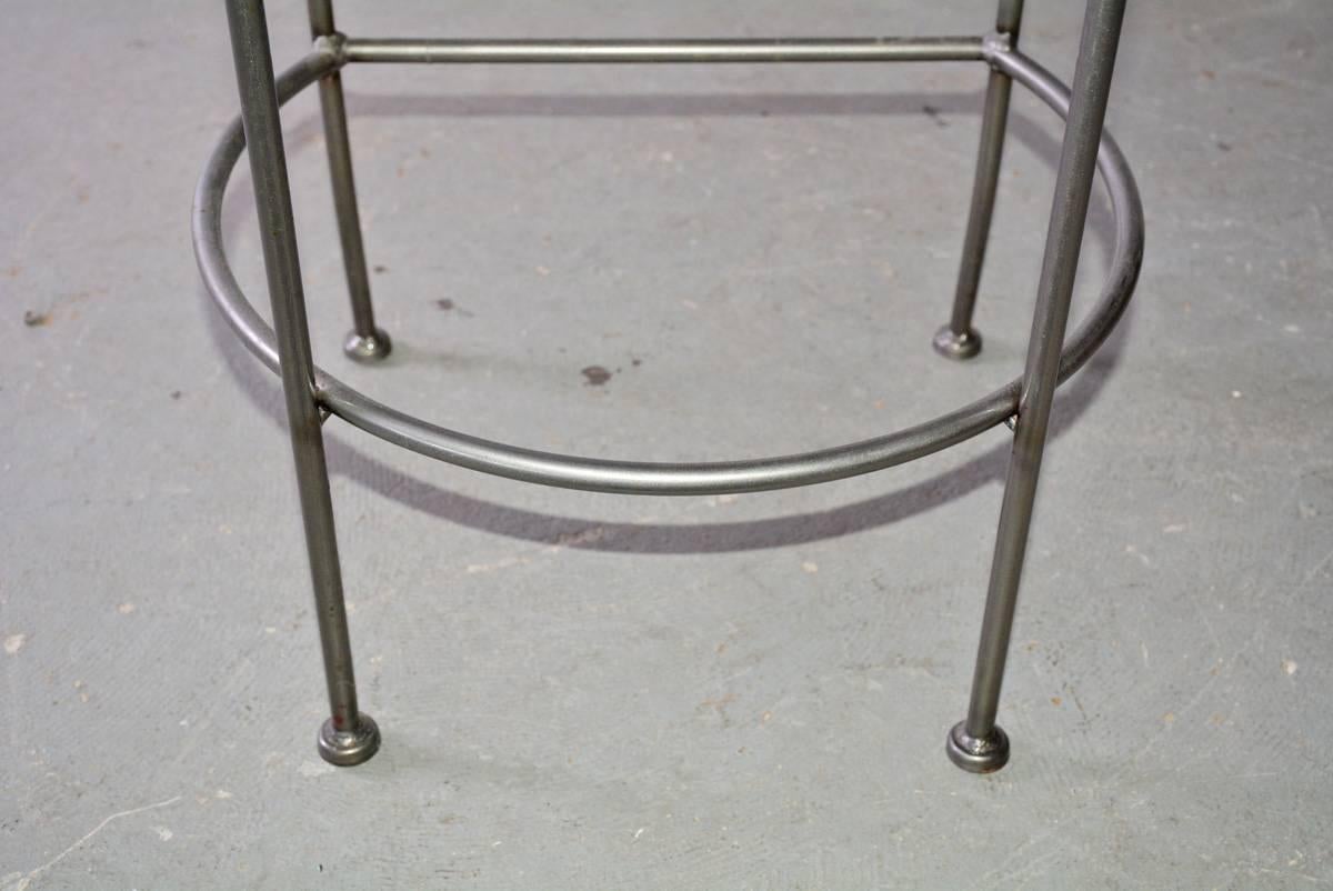 Contemporary Stainless Steel and Brass Bar Stool In Excellent Condition In Sheffield, MA