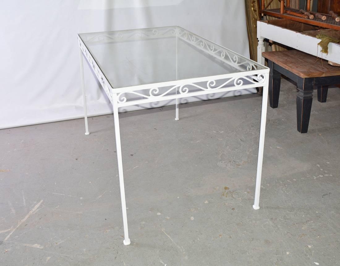 Other Vintage Outdoor Iron and Glass Dining Table