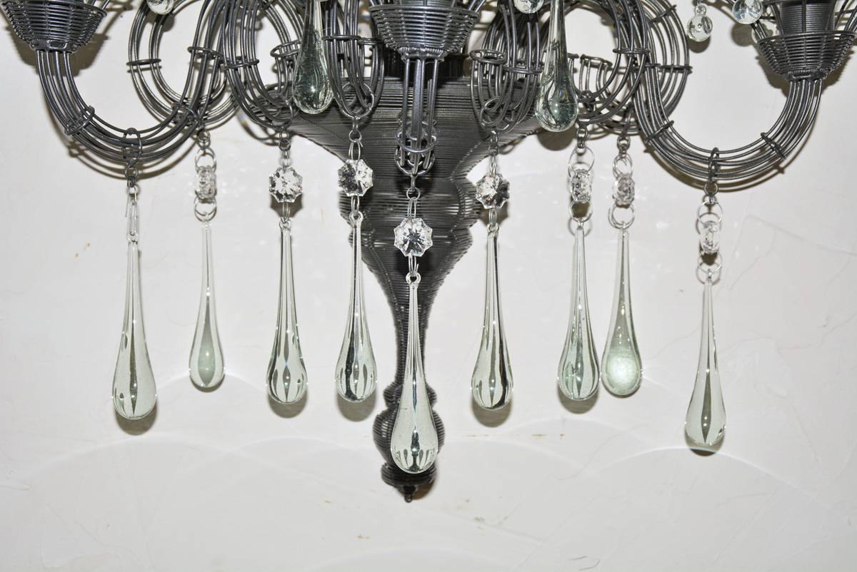 Pair of Carlo Rampazzi Wire and Crystal Sconces In Excellent Condition For Sale In Sheffield, MA